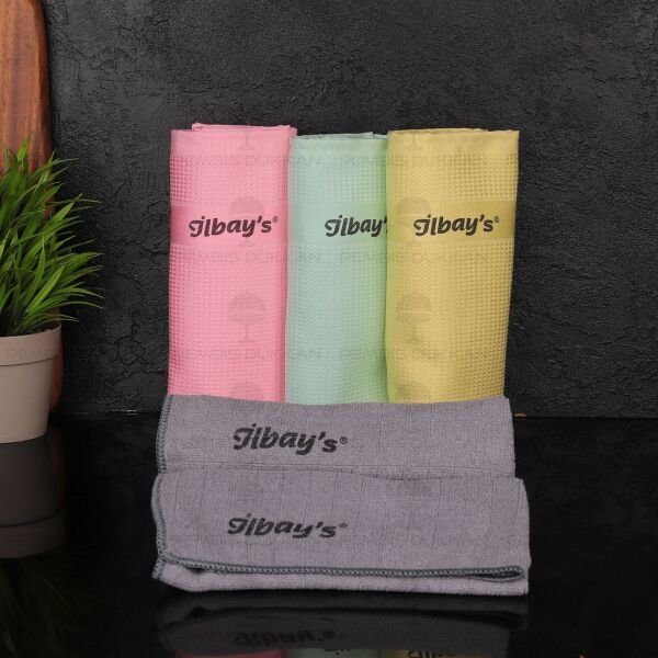 İLBAYS 5Lİ MİKROFİBER BEZ (PEMBE-YEŞİL-SARI-GRİ)