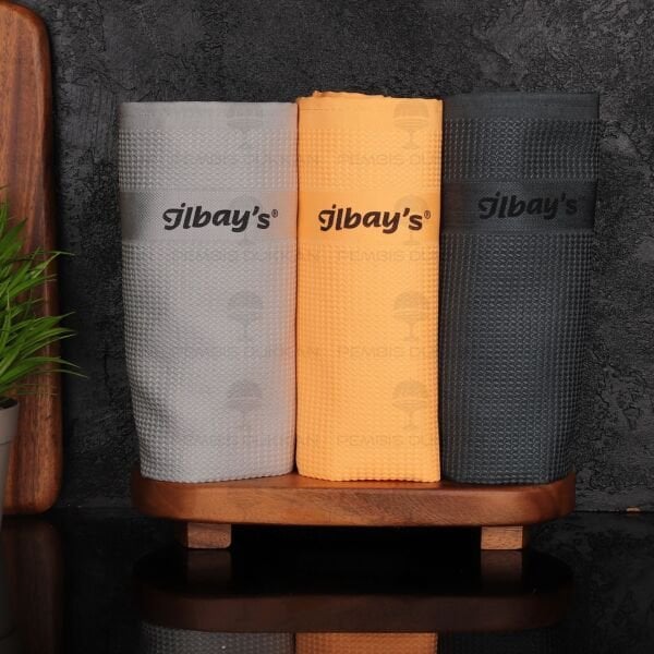 İLBAYS 3LÜ MİKROFİBER BEZ (TURUNCU-GRİ-ANTRASİT)