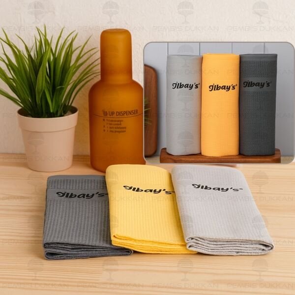 İLBAYS 3LÜ MİKROFİBER BEZ (TURUNCU-GRİ-ANTRASİT)