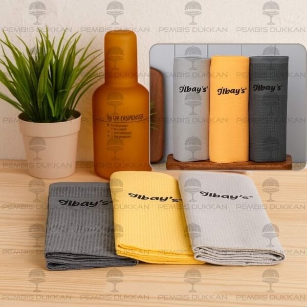 İLBAYS 3LÜ MİKROFİBER BEZ (TURUNCU-GRİ-ANTRASİT)