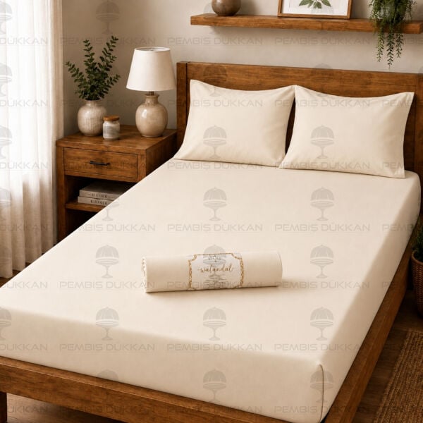 Ranforce Fitted Lastikli Çarşaf Seti 160x200 Cm - Krem