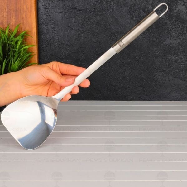 ZWILLING Pro Wok Spatula | Metalik Gri | 18/10 Paslanmaz Çelik | 37 cm 37160012