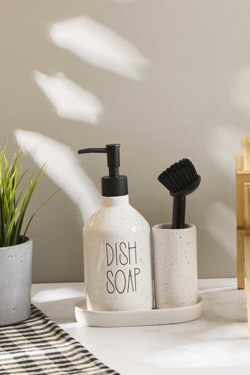 SAPONE WHİTE FIRÇALIKLI SABUNLUK SET (16747)