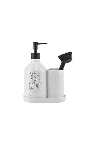 SAPONE WHİTE FIRÇALIKLI SABUNLUK SET (16747)