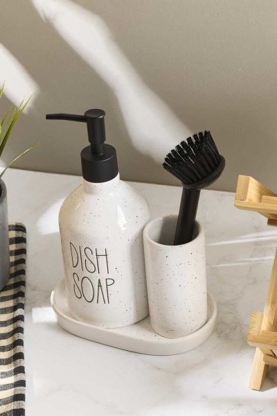 SAPONE WHİTE FIRÇALIKLI SABUNLUK SET (16747)