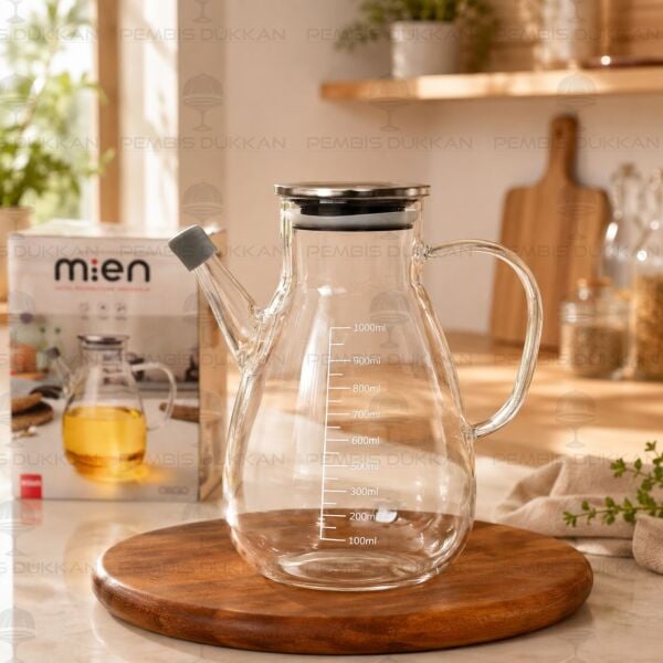 Tess Metal Kapaklı 1000ml Yağdanlık (Gla016)