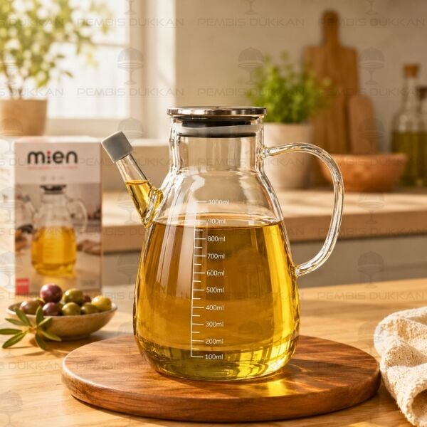Tess Metal Kapaklı 1000ml Yağdanlık (Gla016)