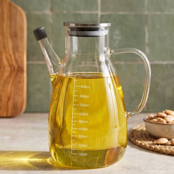 Tess Metal Kapaklı 1000ml Yağdanlık (Gla016)