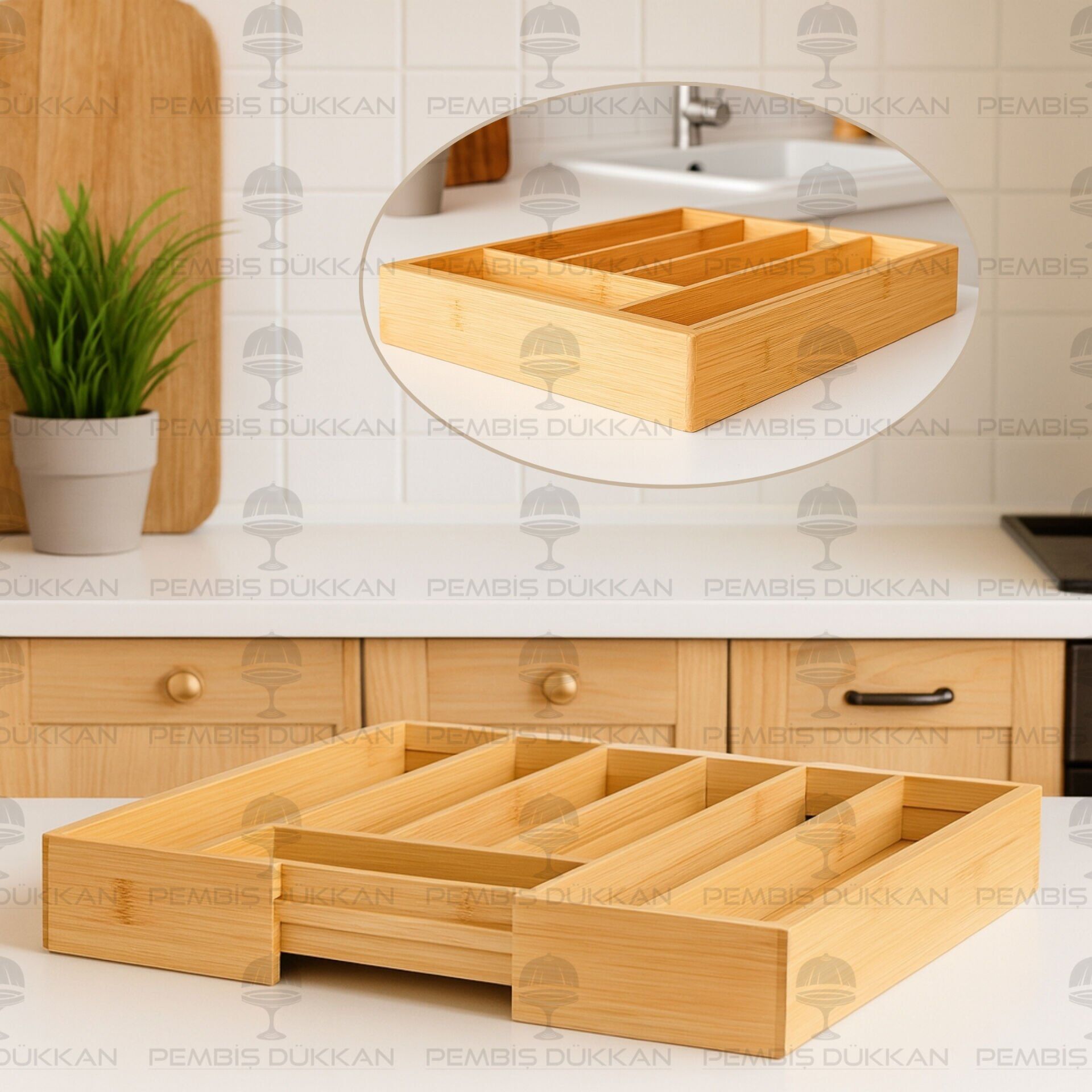 BAMBU AYARLANABİLİR ÇEKMECE İÇİ KAŞIKLIK (MIEN-316)