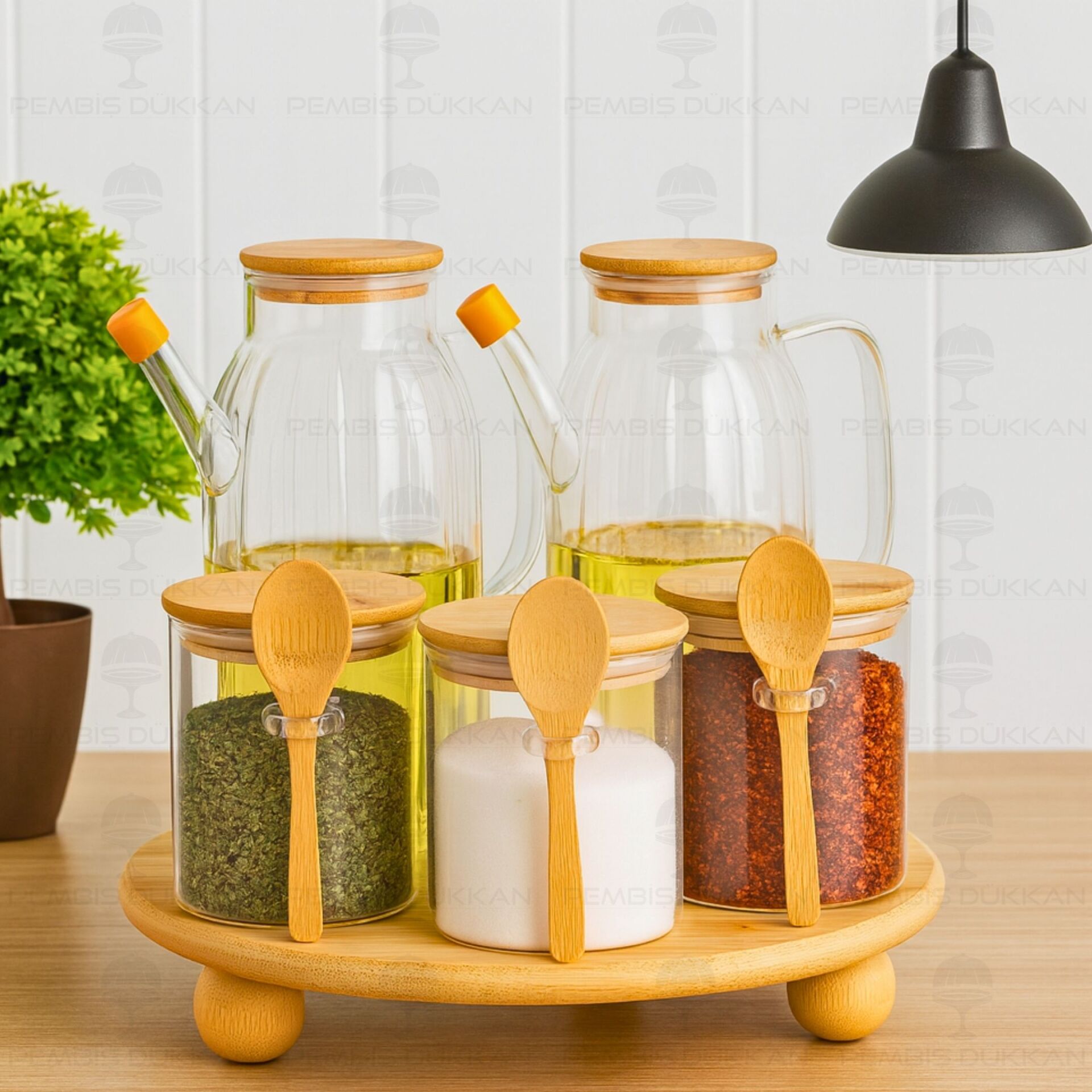 5Lİ YUVARLAK STANDLI, OCAK YANI YAĞDANLIK KOMBİN SET NO2