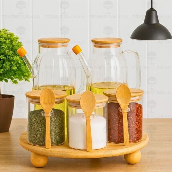 5Lİ YUVARLAK STANDLI, OCAK YANI YAĞDANLIK KOMBİN SET NO2