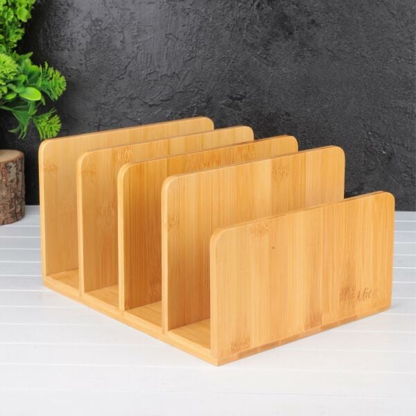 MN 4 LÜ BAMBU TABAK & TEPSİ & KAPAK DÜZENLEYİCİ STAND, TABAKLIK (740)