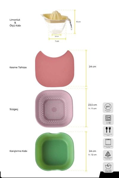 5 PARÇA PLASTİK TASTY HAZIRLIK SET (16106)