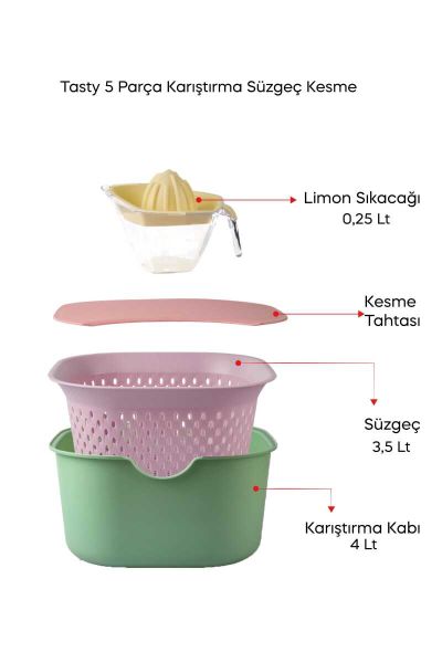 5 PARÇA PLASTİK TASTY HAZIRLIK SET (16106)