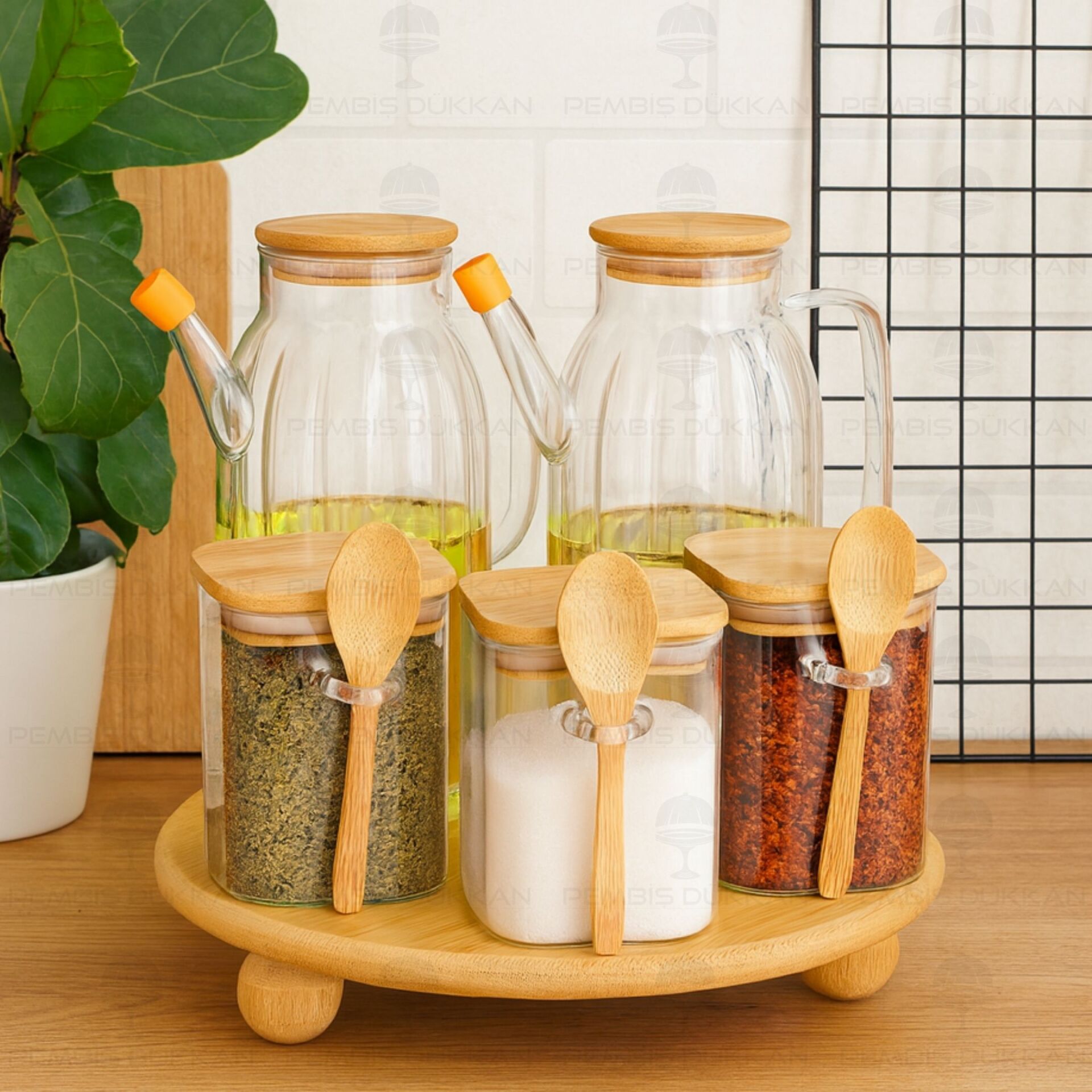 5Lİ YUVARLAK STANDLI, OCAK YANI YAĞDANLIK KOMBİN SET NO3