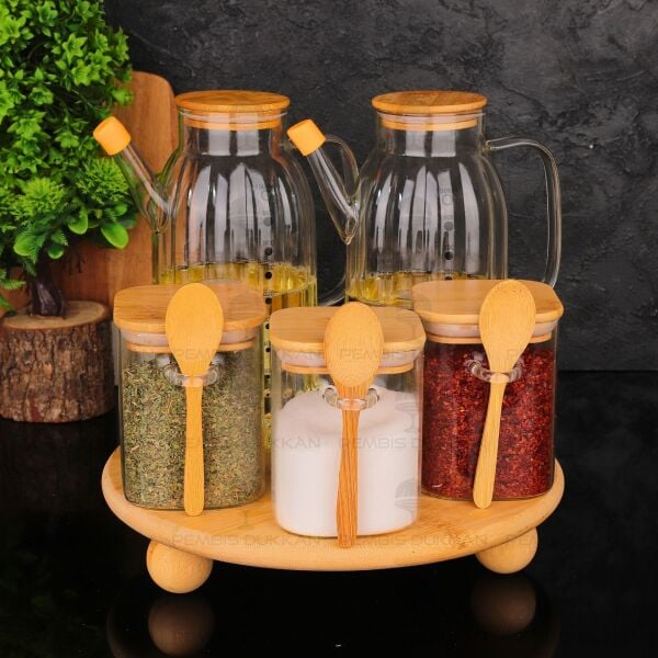 5Lİ YUVARLAK STANDLI, OCAK YANI YAĞDANLIK KOMBİN SET NO3