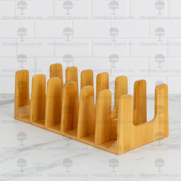 MN 6 LI BAMBU TABAK & TEPSİ & KAPAK DÜZENLEYİCİ STAND, TABAKLIK (739)