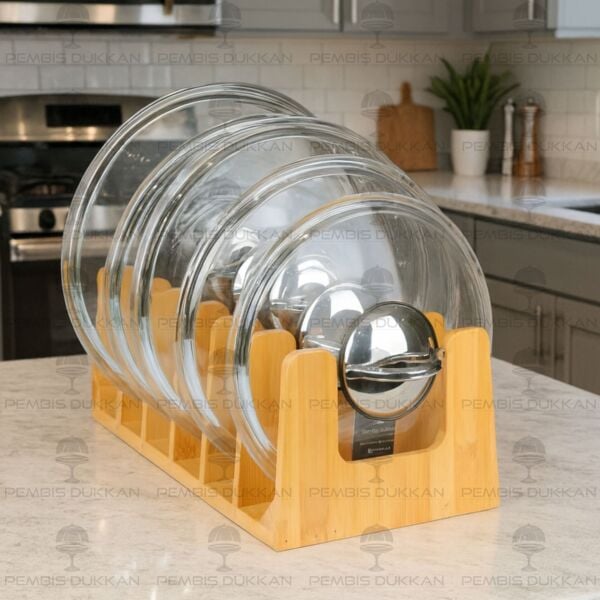 MN 6 LI BAMBU TABAK & TEPSİ & KAPAK DÜZENLEYİCİ STAND, TABAKLIK (739)