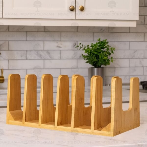 BAMBU 6 BÖLMELİ TABAK - TEPSİ - KAPAK DÜZENLEYİCİ STAND & TABAKLIK (739)