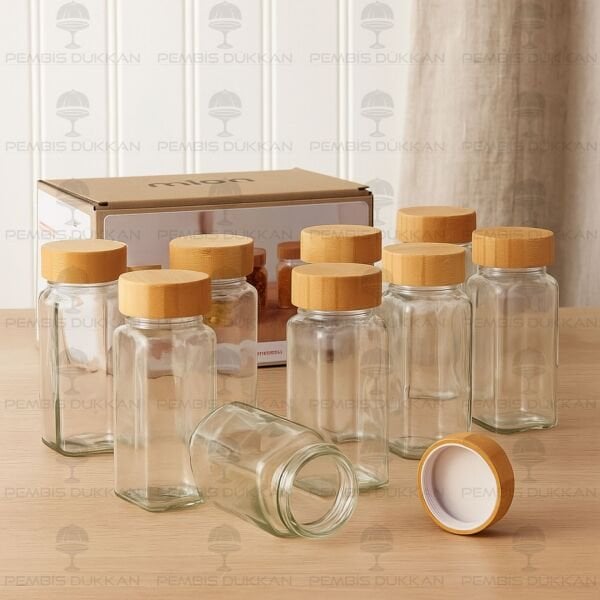 12Lİ BOHEM BAMBU KAPAKLI BAHARATLIK SET (7119008)