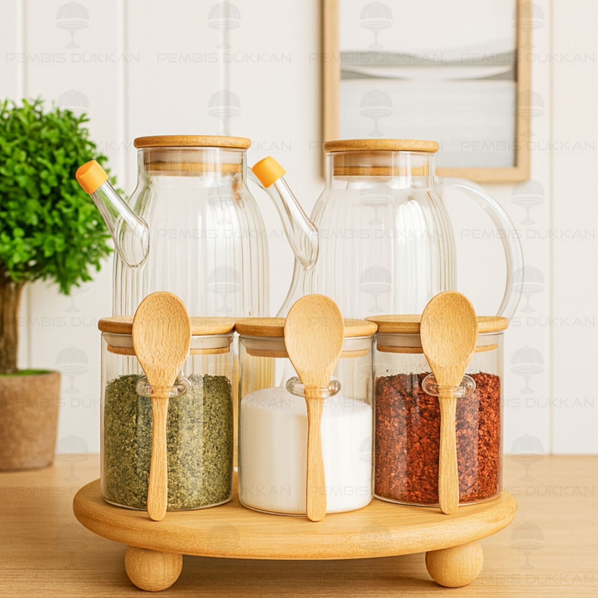 5Lİ YUVARLAK STANDLI, OCAK YANI YAĞDANLIK KOMBİN SET NO5