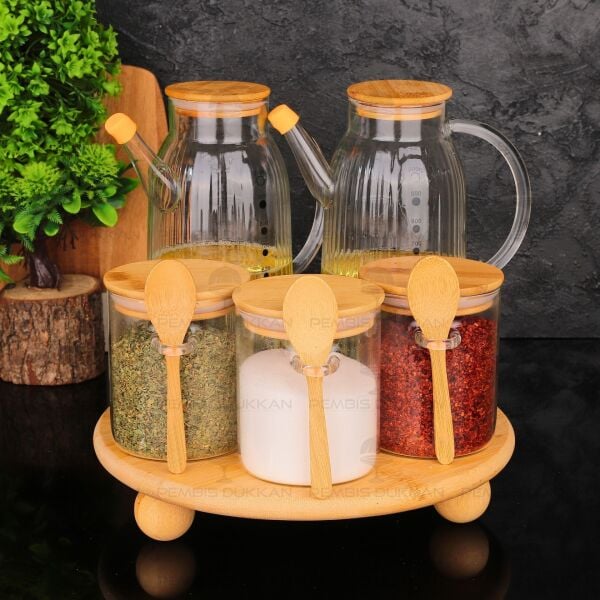 5Lİ YUVARLAK STANDLI, OCAK YANI YAĞDANLIK KOMBİN SET NO5