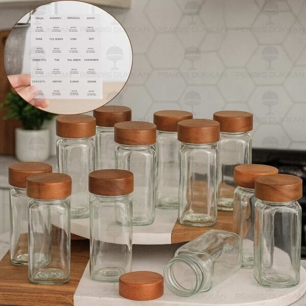 12Lİ BOHEM AKASYA KAPAKLI BAHARATLIK SET (7119009)