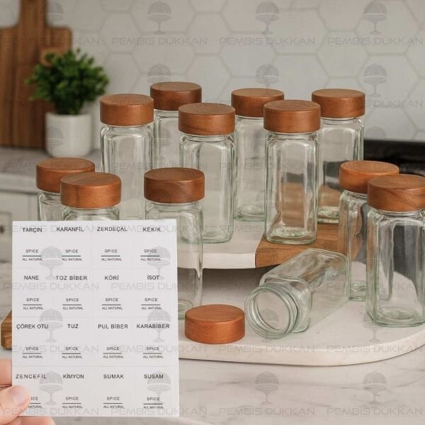 12Lİ BOHEM AKASYA KAPAKLI BAHARATLIK SET (7119009)