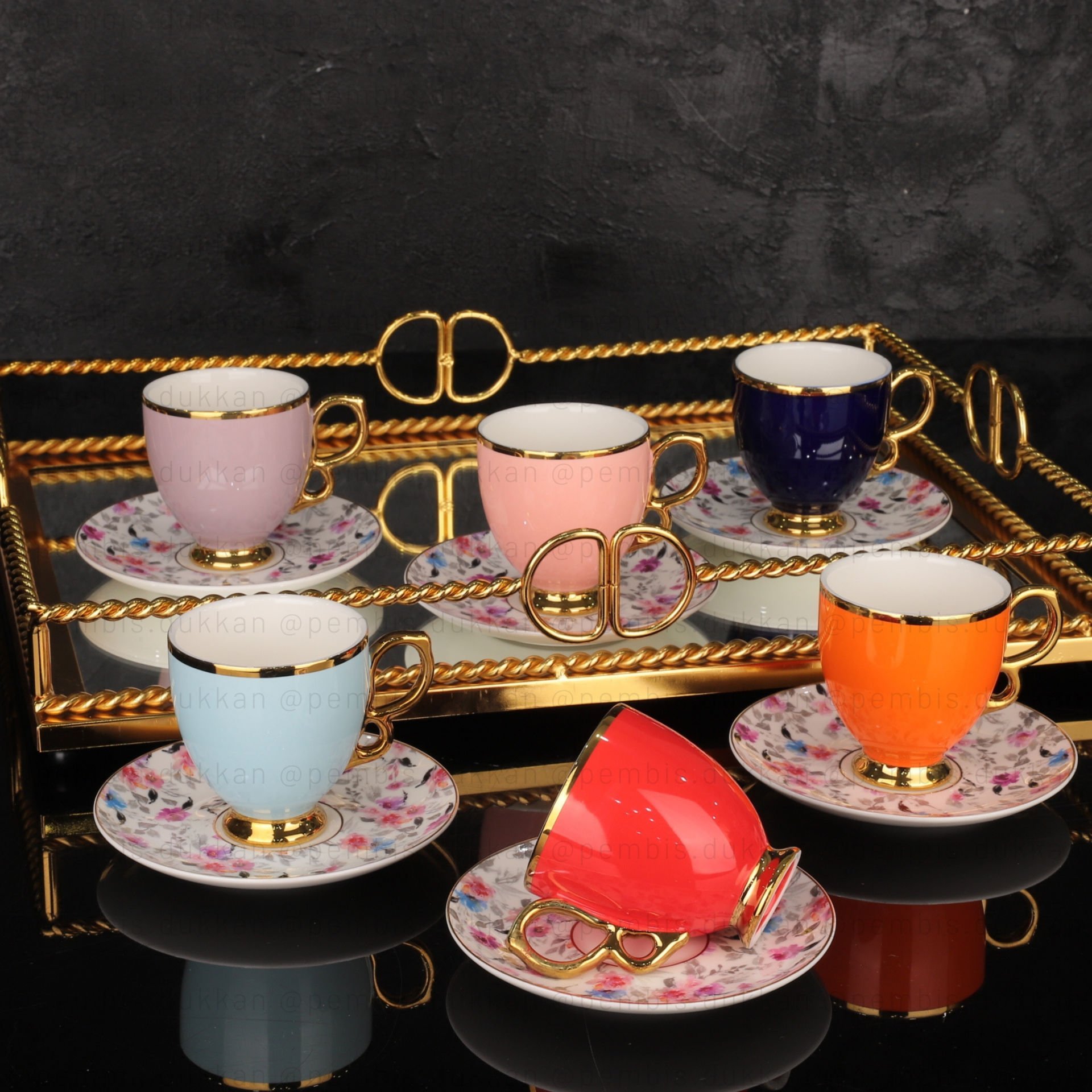 6 KİŞİLİK FLOWER FİNCAN TAKIMI (0361)