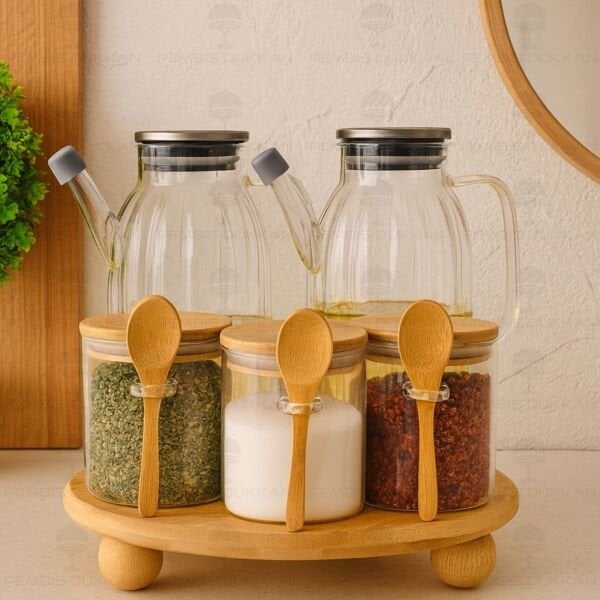 5Lİ YUVARLAK STANDLI, OCAK YANI YAĞDANLIK KOMBİN SET NO6