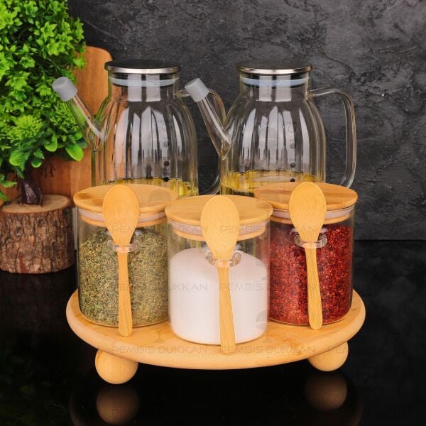 5Lİ YUVARLAK STANDLI, OCAK YANI YAĞDANLIK KOMBİN SET NO6