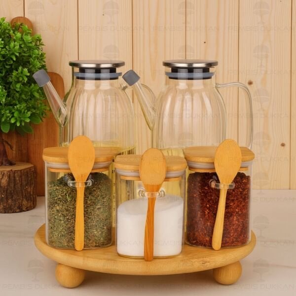 5Lİ YUVARLAK STANDLI, OCAK YANI YAĞDANLIK KOMBİN SET NO7