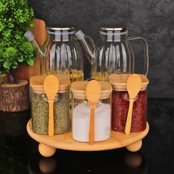 5Lİ YUVARLAK STANDLI, OCAK YANI YAĞDANLIK KOMBİN SET NO7