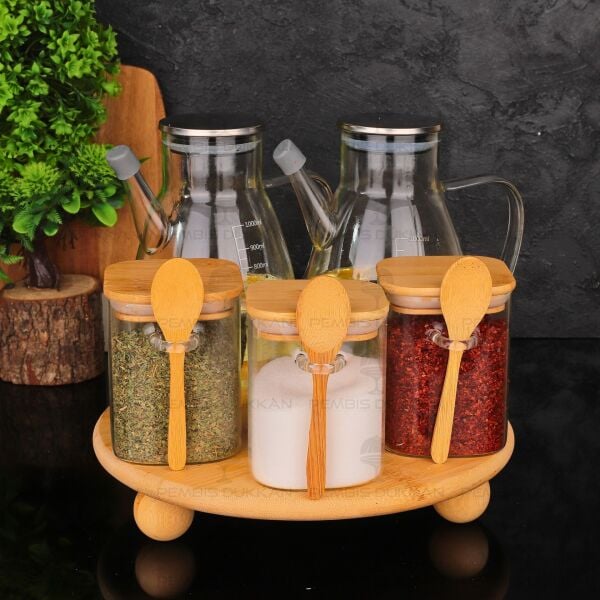 5Lİ YUVARLAK STANDLI, OCAK YANI YAĞDANLIK KOMBİN SET NO8