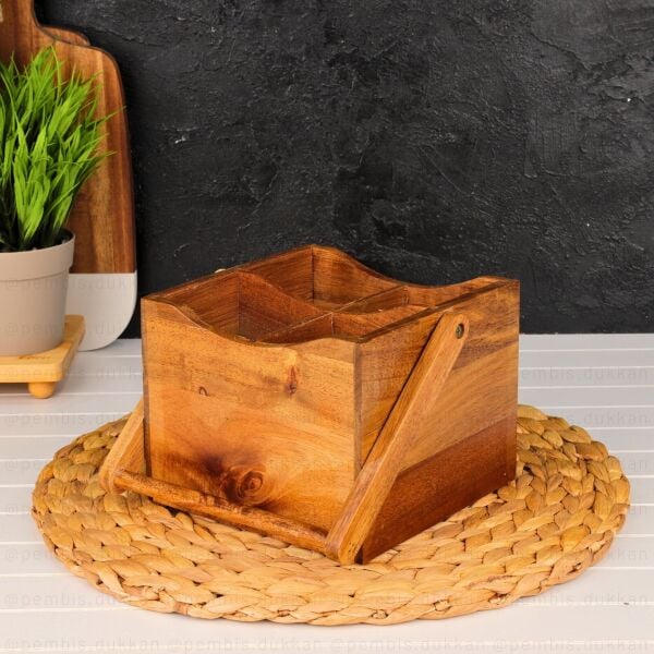 AKASYA 4 BÖLMELİ KARE KEPÇELİK & KAŞIKLIK (8B06)