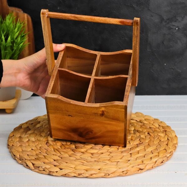 AKASYA 4 BÖLMELİ KARE KEPÇELİK & KAŞIKLIK (8B06)