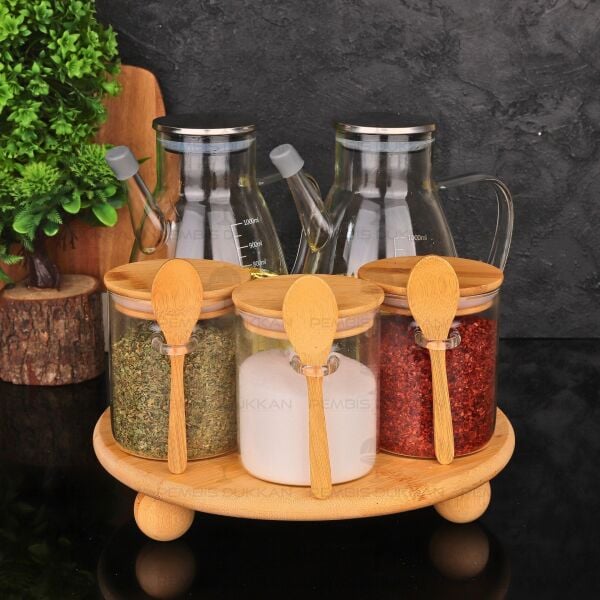 5Lİ YUVARLAK STANDLI, OCAK YANI YAĞDANLIK KOMBİN SET NO9