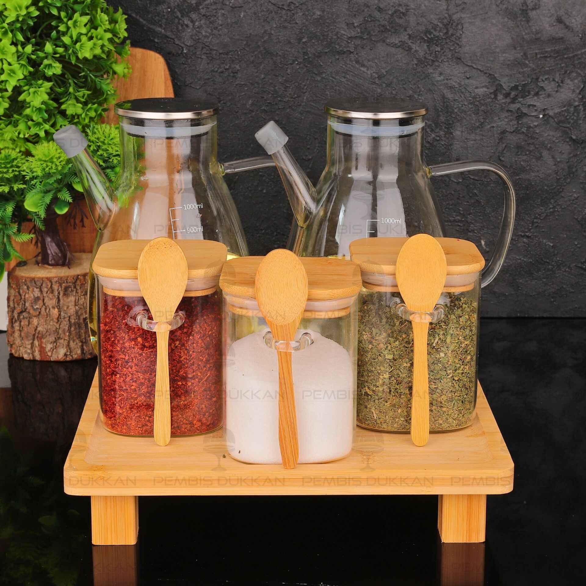 5Lİ KARE STANDLI, OCAK YANI YAĞDANLIK KOMBİN SET NO11