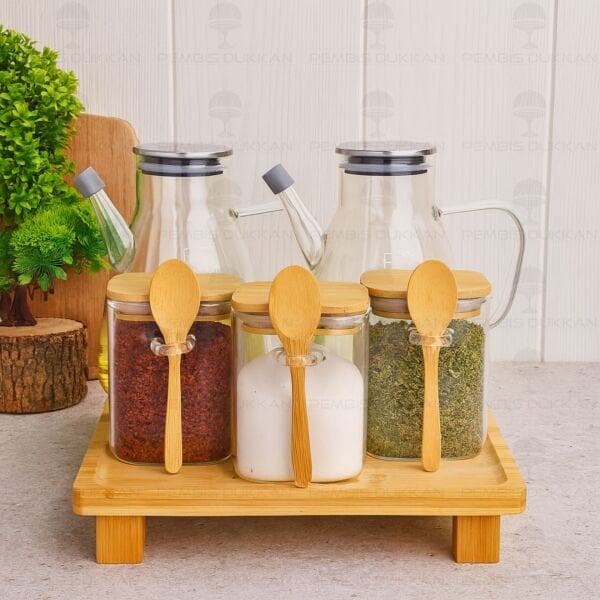 5Lİ KARE STANDLI, OCAK YANI YAĞDANLIK KOMBİN SET NO11