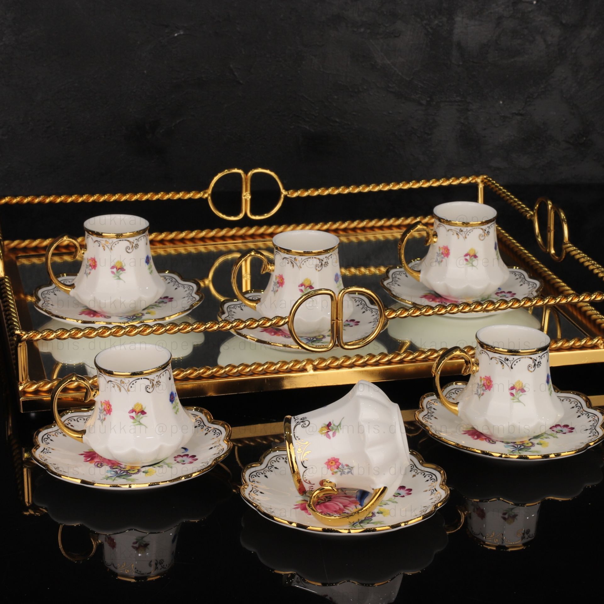6 KİŞİLİK ELEGANT FİNCAN TAKIMI (0365)