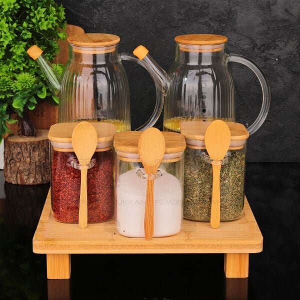 5Lİ KARE STANDLI, OCAK YANI YAĞDANLIK KOMBİN SET NO12