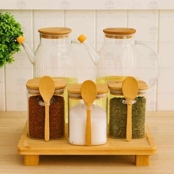 5Lİ KARE STANDLI, OCAK YANI YAĞDANLIK KOMBİN SET NO12