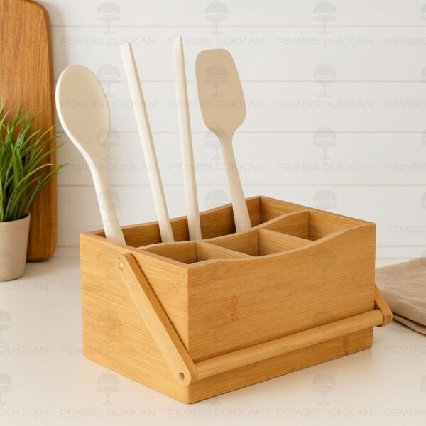 BAMBU 4 BÖLMELİ KEPÇELİK & KAŞIKLIK (622)