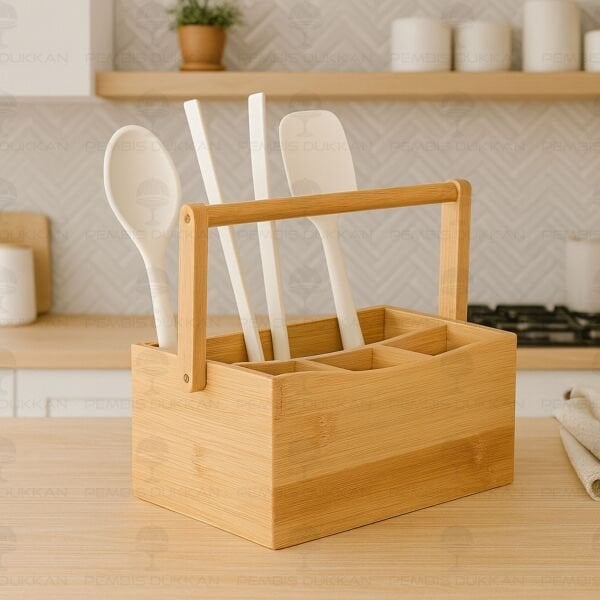 BAMBU 4 BÖLMELİ KEPÇELİK & KAŞIKLIK (622)