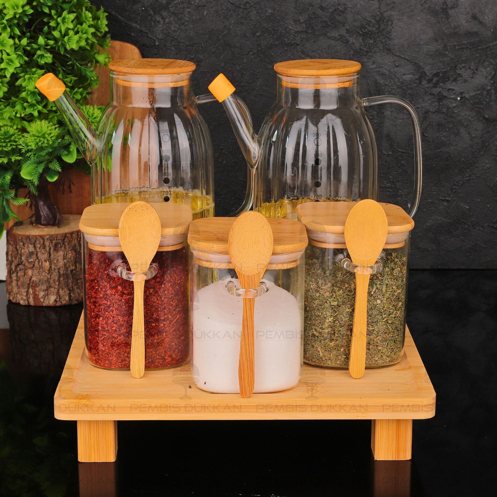 5Lİ KARE STANDLI, OCAK YANI YAĞDANLIK KOMBİN SET NO13