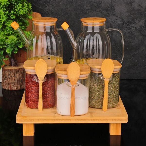 5Lİ KARE STANDLI, OCAK YANI YAĞDANLIK KOMBİN SET NO13