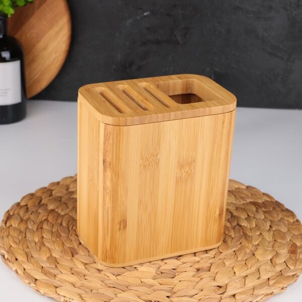 BAMBU KAŞIKLIK HAZNELİ BIÇAK STANDI (7B25)