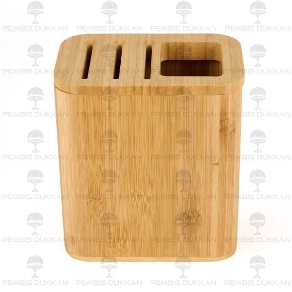 BAMBU KAŞIKLIK HAZNELİ BIÇAK STANDI (7B25)