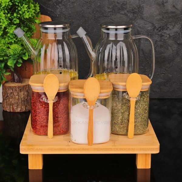 5Lİ KARE STANDLI, OCAK YANI YAĞDANLIK KOMBİN SET NO14