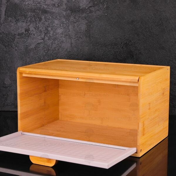 HİRA BEYAZ METAL KAPAKLI, BAMBU EKMEKLİK (5T10)